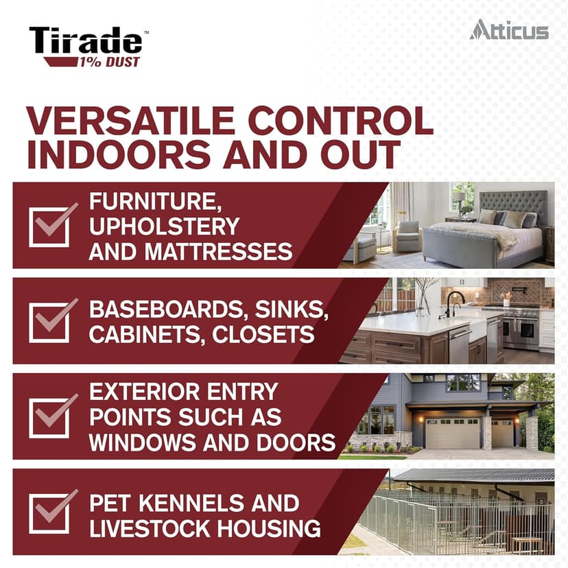 Atticus Tirade 1% Cyfluthrin Dust Insecticide (1.25 lb) - Ready-to-Use Insect Killer - Indoor and Outdoor Control of Ants, Bees, Wasps, Hornets, Cockroaches and Many Other pests