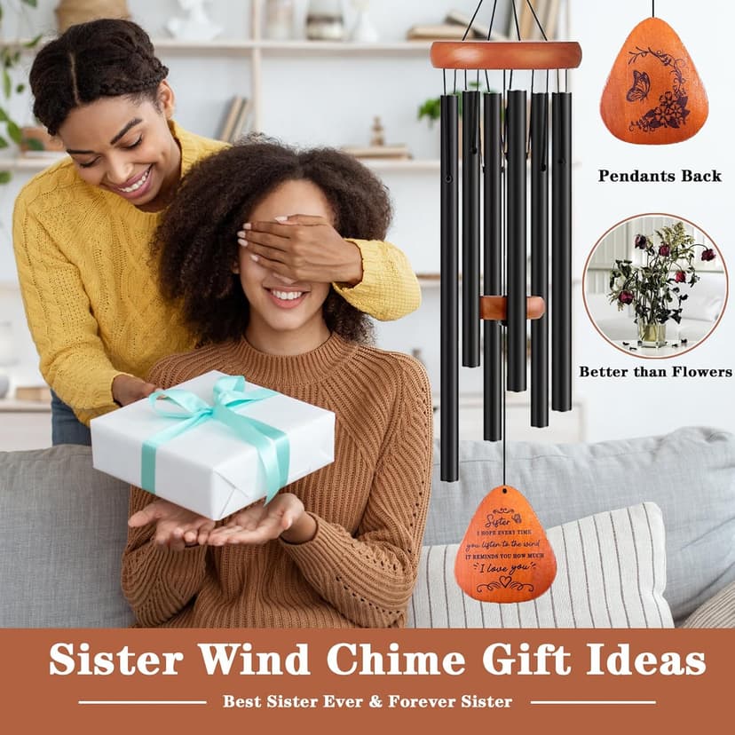Sister Gifts, Sister Birthday Gift, 32" Sister Butterfly Wind Chimes, Sisters Gifts from Sister for Christmas Mothers Day