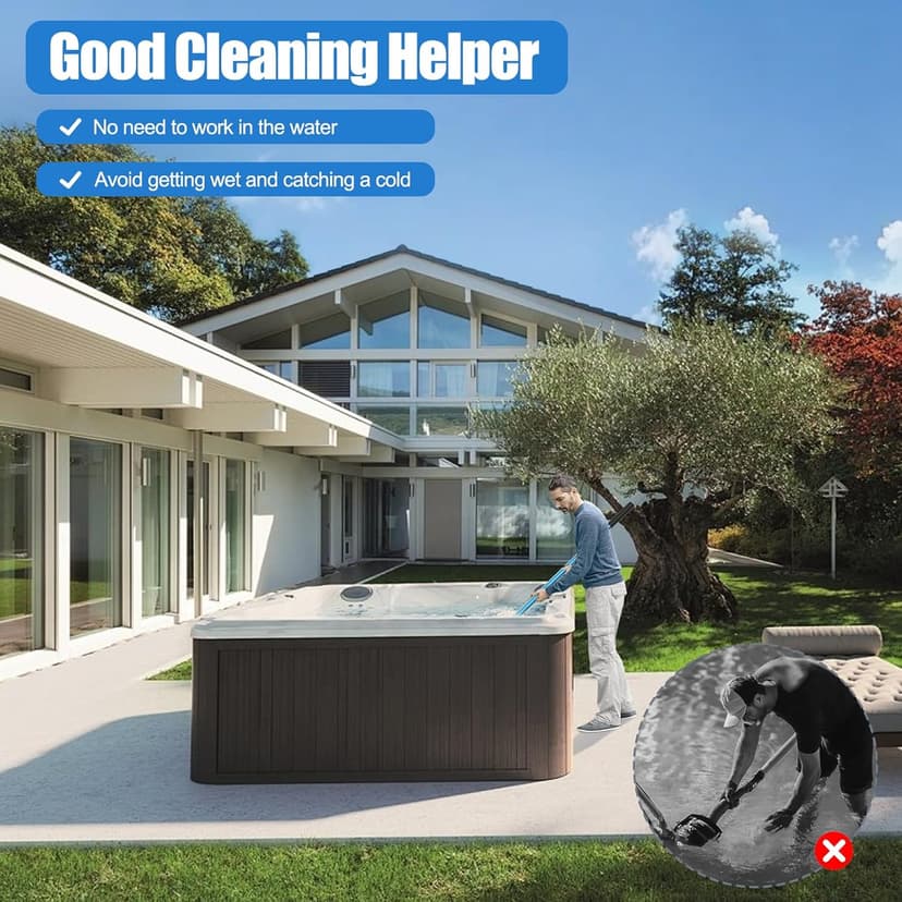 Paradise Power Spa Vac 6250 Compatible HotTub Vacuum-Cordless, No Batteries, Sucks UpRocks, Leaves in Spas, Hot Tubs, Pool Steps