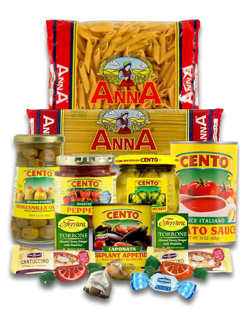 Family Style Imported Italian Gift Basket with Pasta, Sauce, Antipasto and More