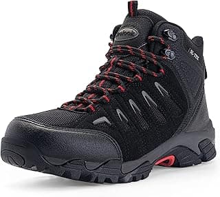 SHULOOK Men's Waterproof Hiking Boots Non-Slip Lightweight Mid Top Ankle Boot Breathable Hiker Trekking Shoes