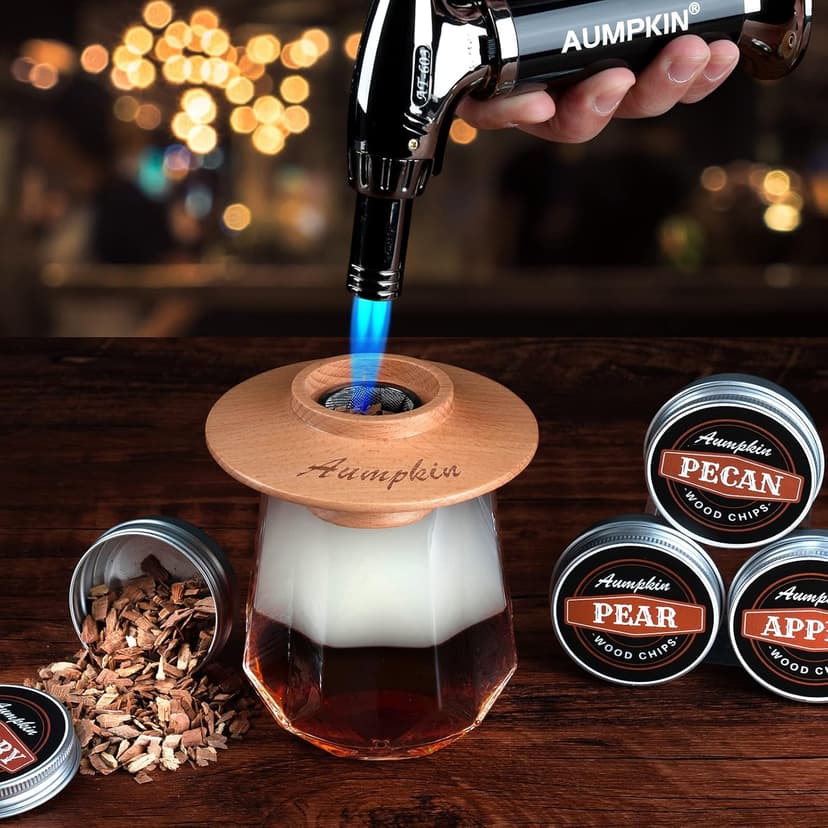 Cocktail Smoker Kit with Torch – 6 Flavors Wood Chips – Bourbon, Whiskey Smoker Infuser Kit, Old Fashioned Drink Smoker Kit, Birthday Bourbon Whiskey Gifts for Men, Dad, Husband (Without Butane) B0BX5YMDDL