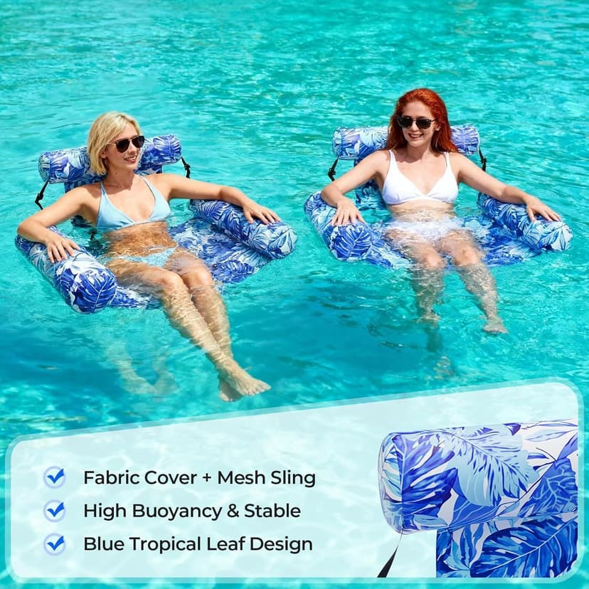 Inflatable Pool Float for Adults – Heavy Duty Floating Lounge Chair & Pool Noodle for Summer, Beach, Lake & Pool Parties – Comfortable Water Lounge for Relaxing & Fun