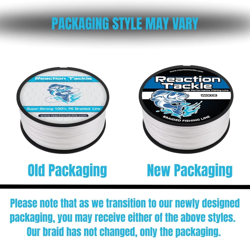 Reaction Tackle Braided Fishing Line - Pro Grade Power Performance for Saltwater or Freshwater Fish - Colored Fishing Line Braid for Extra Visibility