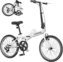 20 inch Folding Bike, Foldable Bicycle for Adults with 7 Speed Derailleur, Lightweight Collapsible Bicycle for City Commuting, Fold Up Bike Men Women Teenagers
