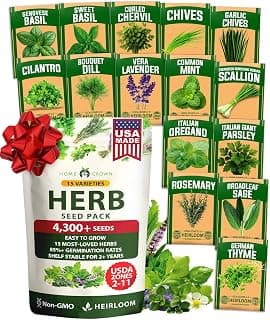15 Culinary Herb Seeds - Heirloom & Non GMO - High Germination Rate - Seeds for Planting Indoor Hydroponic or Outdoor Herbs Garden | Gardening Gift Men Women Gardeners - Basil, Cilantro, Mint B07JCFWJ98