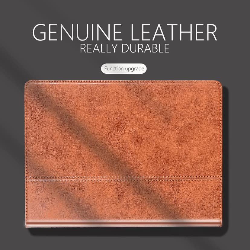 NANRUIL for Ipad Pro 13-inch Case M4/M5 2024/2025(Model:A3360/A3361/A2925/A2926) Genuine Leather Cover Protective Shell,Auto Wake/Sleep.Brown