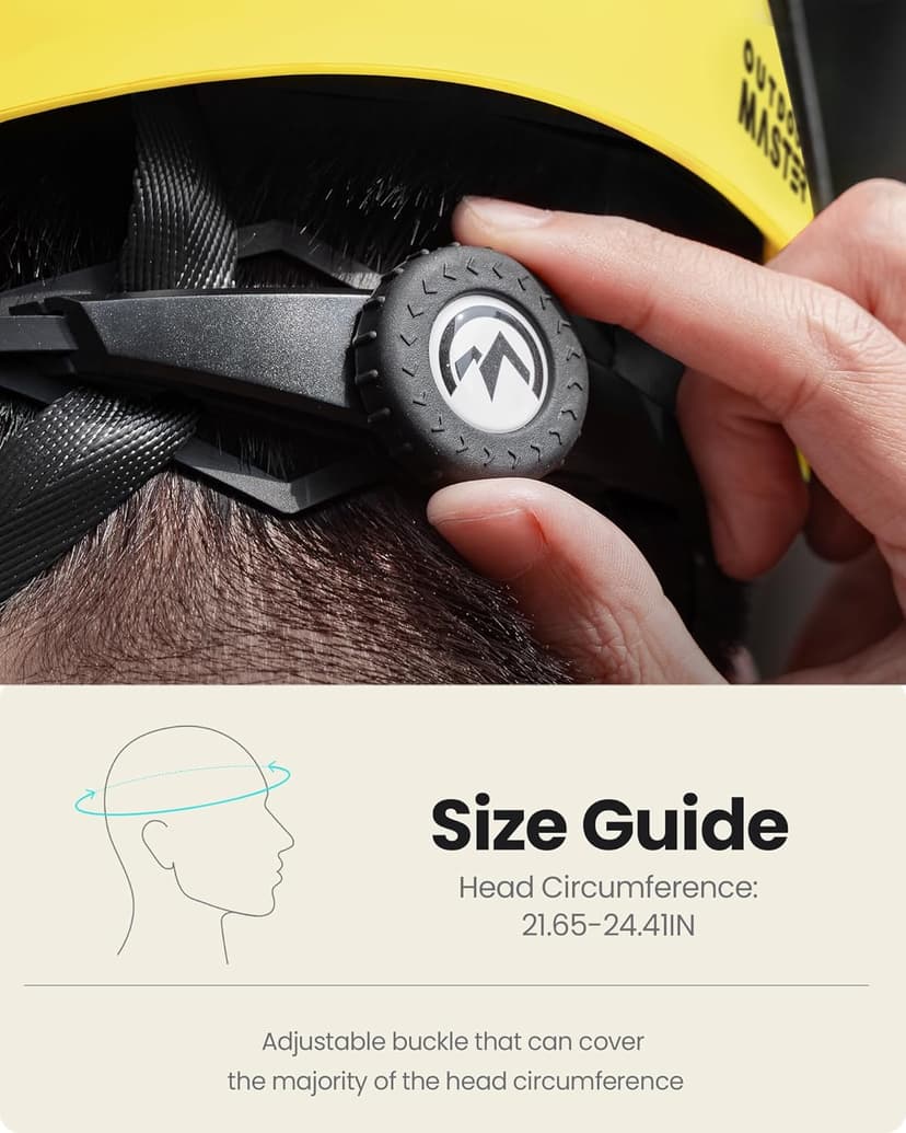 OutdoorMaster Climbing Helmet Rock Rescue Helmet Adjustable Lightweight Mountaineering Hiking Caving Helmet Adults Work Safety Helmet