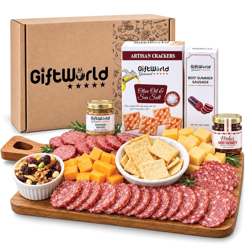 Food Gifts for Men, Meat Sampler For Men, Tailgating, Business, Congratulations, Care Packages, Thanksgiving & Holiday Gifts Charcuterie Meat and Cheese Gift Basket, Charcuterie Board Food Items B09TZ6BMRD