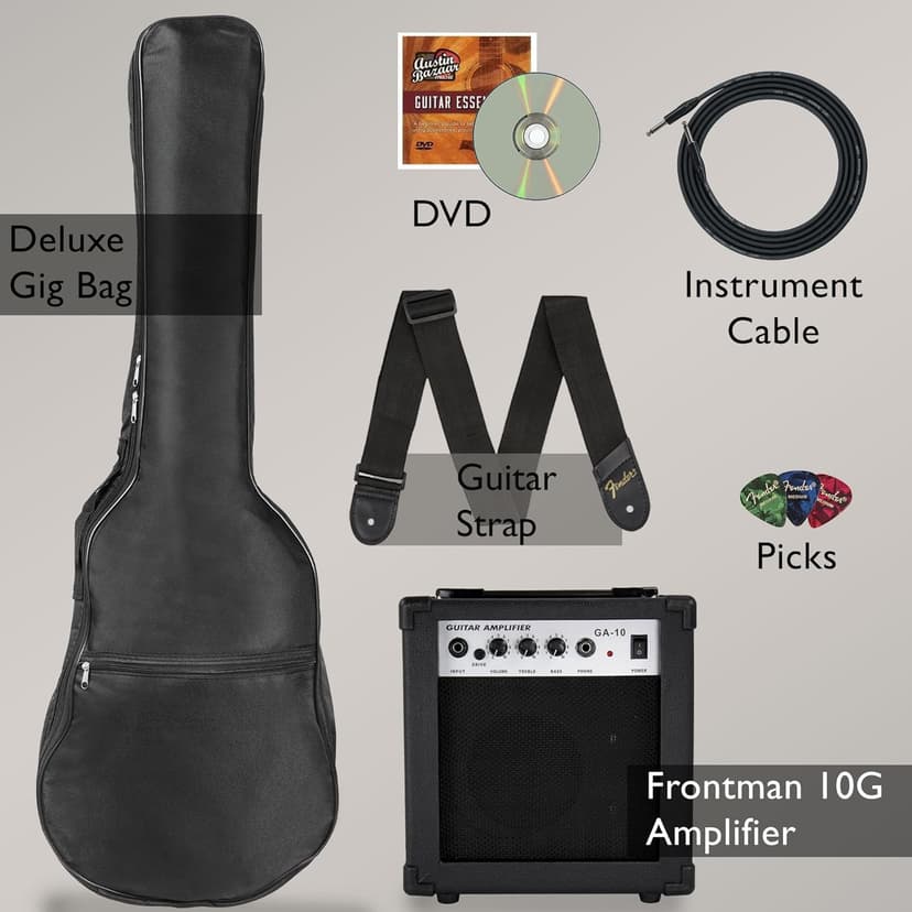 Fender Squier Stratocaster Electric Guitar - Daphne Blue Bundle with Amplifier, Gig Bag, Cable, Strap, Picks, and Austin Bazaar Instructional Video