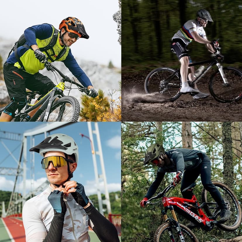 Favoto Adult Mountain Bike Helmet for Men & Women, Magnetic Buckle MTB Helmet with Removable Visor, Lightweight for Commuting & Off-Road Cycling