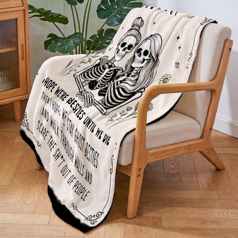 Halloween Gifts for Women, 20th 30th 40th 50th 60th Friend Birthday Gifts for Women, Friend Bestie BFF Best Friend Birthday Gifts for Women, Flannel Halloween Blanket, 50" x 60" B0GYMZ74SV
