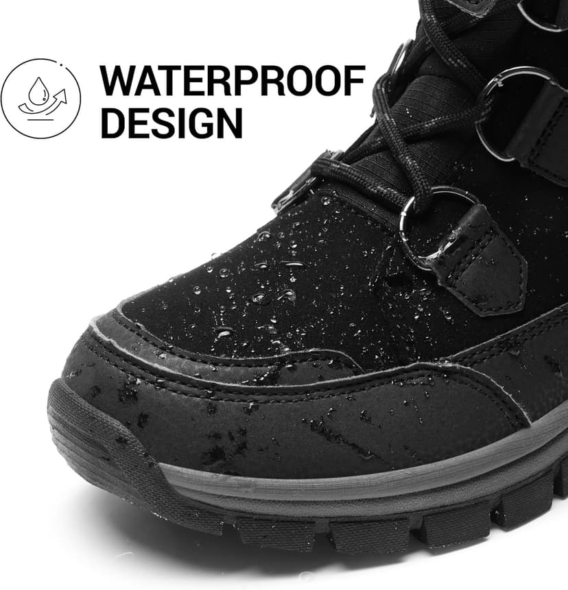 DREAM PAIRS Women's Waterproof Winter Snow Boots, Warm Comfortable Faux Fur Insulated Non-Slip Outdoor Lace-Up Florin Mid Calf Booties