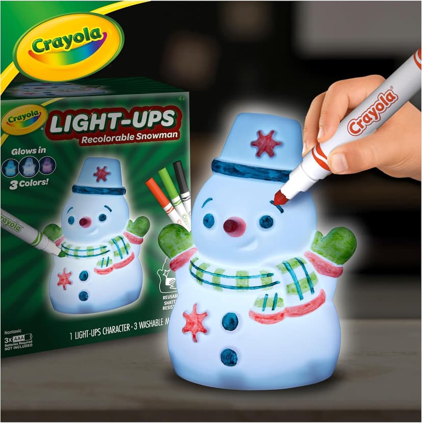 Crayola Light-Ups - Snowman, Light Up Snowman Toy, Christmas Gift for Grandkids & Kids, Reusable Coloring Craft Toy, Decoration for Indoors, Stocking Stuffers B0CRBKBZNH