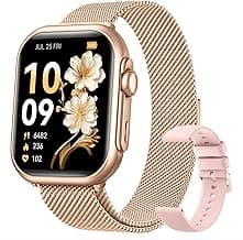 Smart Watch for Android/iPhone, 5ATM Fitness Watches for Women with 110+ Sports Modes, Bluetooth Calls/Messages/App Notifications, Health Monitor Blood Pressure/Heart Rate/SpO2/Sleep, Gifts for Women