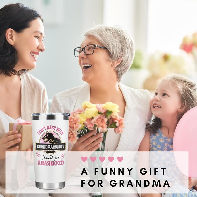 Grandma Gifts - Birthday Gifts for Grandma - Mothers Day, Christmas Gift Ideas for Grandmother from Grandchildren, Granddaughter, Grandson, Grandkids - 20 Oz Stainless Steel Tumbler