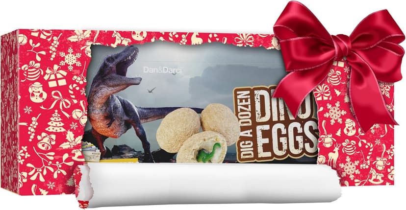 Dan&Darci Dig a Dozen Dino Egg Kit for Kids - Dinosaur Toys Gift 3-12 Year Old - 12 Eggs & Surprise Dinosaurs - Basket Stuffers - Science STEM Activities - Boy Toy Party Gifts for Boys & Girls