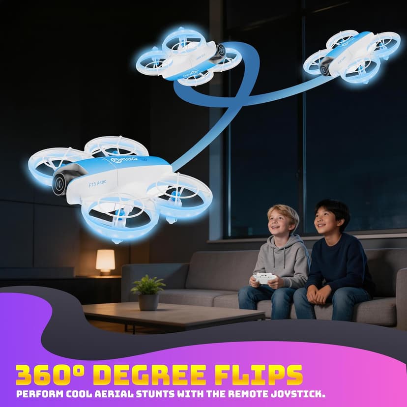 Contixo F15 Astro Mini Drone with 2.4" Screen Remote – 720P HD Dual Camera, Live Video Display, Optical Flow Hover, One-Key Takeoff/Landing, 360° Stunts, 2 Batteries, Beginner Drone for & Adults