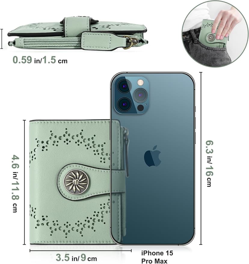 Tipmile Small Wallet for Women Bifold RFID Blocking Card Holder Leather Wallets with Zipper Coin Pocket