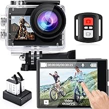 icefox i8 20MP 5X Zoom Action Camera with EIS, WiFi Remote Control, Waterproof Underwater Camera for Snorkeling Cycling Vlogging