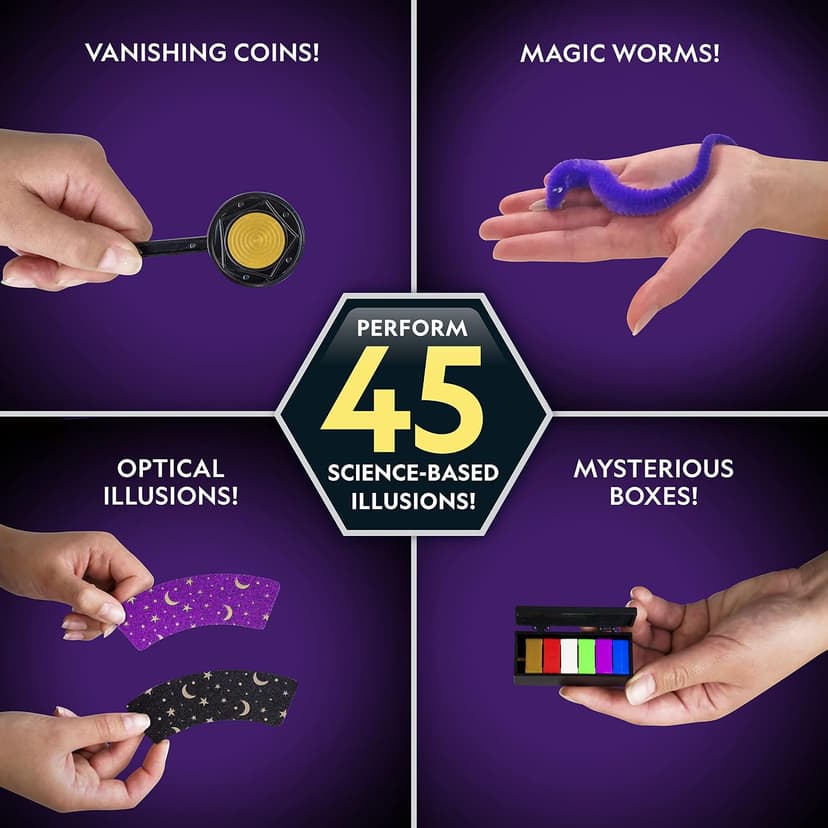 Perform Classic Illusions, Performance Props, STEM Learning, Video Instructions from a Professional Magician, Birthday Gift National Geographic Kids Magic Kit with 45 Tricks for Kids Ages 8-12 B0D24LTPS7
