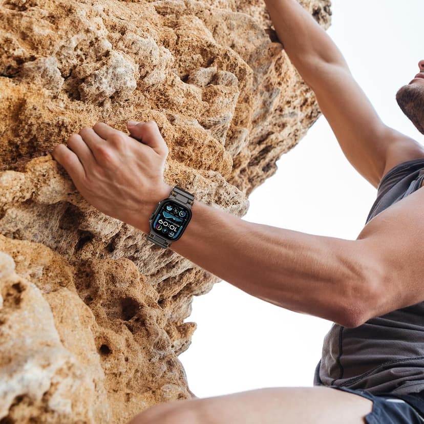 FOAMUNOC Rugged Band Compatible with Apple Watch Ultra 3/2/1 Band 49mm/46mm/45mm/44mm/42mm, Metal Connector with Silicone Strap for iWatch Ultra Series 11/10/9/8/7/6/SE3/SE2/SE/5/4/3/2/1, Black/Black