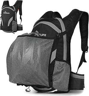 Bicycle Cycling Backpack - Water Resistant Biking and Bike Commuter Lightweight Backpack with Helmet Mesh Holder, Men and Women