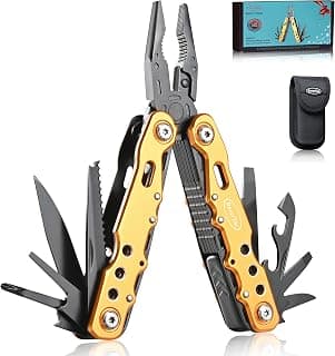 Gifts for Dad Husband Boyfriend Gifts for Him Unique Birthday Gifts for Men RoverTac 14 in 1 Multitool Pocket Knife Pliers Screwdrivers Saw Bottle Opener Perfect for Camping Survival Hiking Repairs B07Z8YGC12