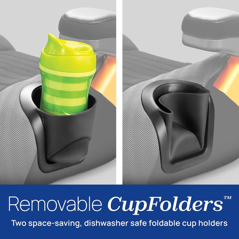 Chicco GoFit ClearTex Plus Backless Booster Car Seat, Latch Attachment, Quick-Release Latch Removal, Portable Car Booster Seat for Children at Least 4 Years Old and 40-110 lbs | Obsidian/Black