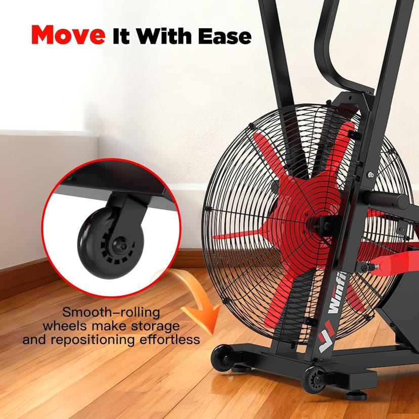 Air Bike,Air-Resistance Exercise Fan Bike With Dual Acction Handlebars for Home Cardio Workout,Adjustable Indoor Cycling Bike,330lb Weight Capacity APP Connection Customizable Monitor