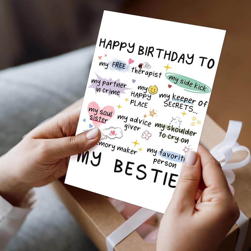 Funny Birthday Card for Women Sister, Happy Bday Gifts for Bestie, Bestie & Friendship Birthday Card