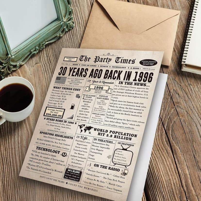 Jumbo 10.6 x 7.9 Inch 30 Bday Cards for Husband Wife Daughter Son, Retro 30 Year Old Gift Ideas for Family Celebration Huameigf Funny 30th Birthday Card Gifts Decorations for Women Men Him Her B0CKYF1DH8