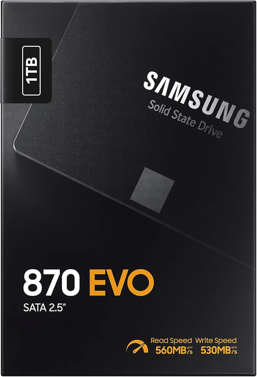 Samsung 870 EVO SATA III SSD 1TB 2.5” Internal Solid State Drive, Upgrade PC or Laptop Memory and Storage for IT Pros, Creators, Everyday Users, MZ-77E1T0B/AM