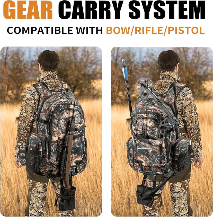 uniHimal Hunting Backpack for Men, Waterproof Camo Backpacks for Hunt with Rain Cover, Durable Large Capacity Day Pack Hunting Gear Accessories for Men