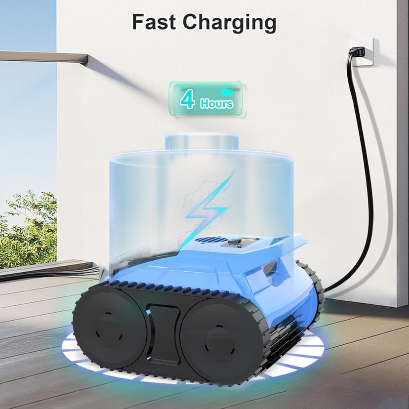(2025 Upgrade) Pool Vacuum for Inground Pools, Robotic Pool Cleaner, Wall Climbing Pool Cleaner, Cleans Pool Floors, Drain & Walls & Waterline, Cleaning Up to 2100 Sq.ft, 180 Min