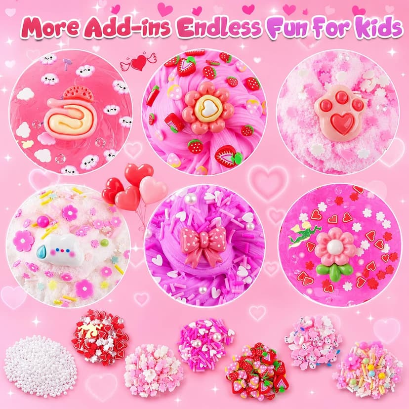 Party favor, goodie bag stuffer, Easter basket filler and sensory toy for kids ages 4-10 6-Pack Pink Slime Kit for Girls, Cloud Butter Squishy Birthday Gift Set B0CYT6D2ZS