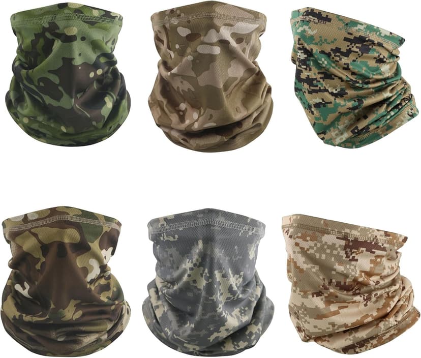 Volein Neck Gaiter Face Mask, Sun Cooling Dust Camouflage Face Shield, Reusable Washable Bandana