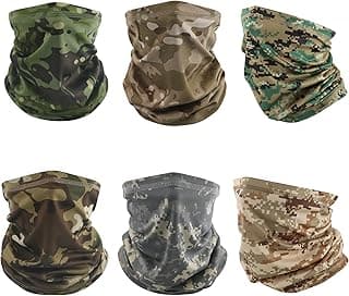 Volein Neck Gaiter Face Mask, Sun Cooling Dust Camouflage Face Shield, Reusable Washable Bandana