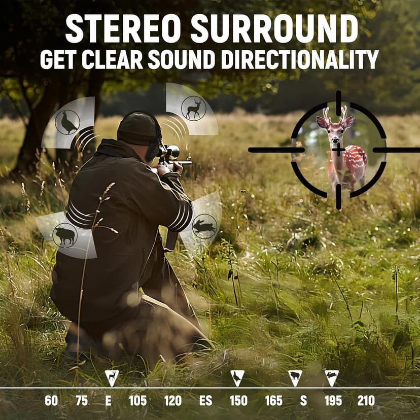 ACT FIRES Shooting Ear Protection for Gun Range, Active Noise Reduction NRR 23dB, Shooting Ear Muffs Hearing Protection