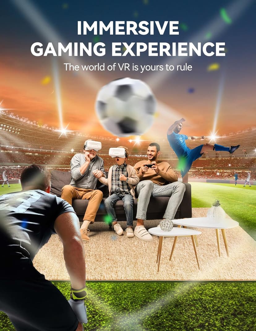 TECKNET VR Headset for Phone, Virtual Reality Headsets with HD 110°FOV Anti-Blue Light Lenses & Adjustable Gears, 3D VR Headset for Kids Compatible iPhone Samsung Android 4.7-7.2"