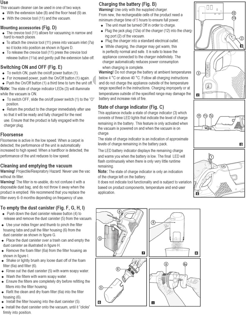 BLACK+DECKER POWERSERIES+ 20V MAX Cordless Stick Vacuum Cleaner with LED Floor Lights, Bagless, Lightweight, Cordless Vacuum Cleaners for Home, Up to 44 Minutes, Powerful Suction, Gray (BHFEA520J)