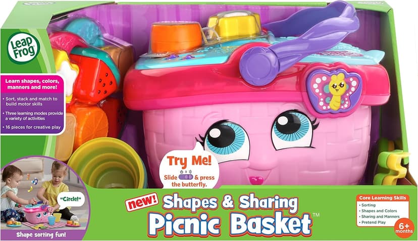 LeapFrog Shapes and Sharing Picnic Basket, Pink B07B7319TG