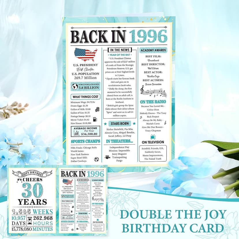 30th Birthday Gifts for Women 30 Year Old Birthday Gifts for Women Unique Turning 30 Gift Woman Cool 1996 Gift Ideas for Woman 30s Happy 30th Bday Decoration Set with Tumbler Tote Bag for Her Daughter B0G1LP7JNR