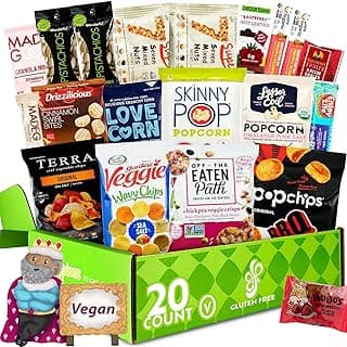 Gluten Free Palace Snack Attack Vegan Snacks Care Package – Plant-Based, Gluten Free, Dairy Free, Non-GMO Cookies, Bars, Chips, Puffs, Fruit & Nuts (20 Count)