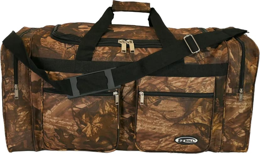 E-Z Roll 30 Inch EXTRA LARGE Tree Camouflage Duffel Bag-Oversized Travel & Outdoor/Hunting Gear Bag, 30x14x12 Inches,Heavy Duty, Water-Resistant in 5 Colors (NOT CARRY-ON SIZE) (Black Trim)