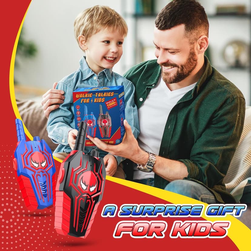 Cool Walkie Talkies for Boys Kids: Gifts Toys for 3 4 5 6 7 8 Year Old Boys Ages 5-7 Kids Walkie Talkies 2 Pack Outdoor Hiking Toy Age 3-8 Year Old Boy Girl Christmas Birthday Gifts Stocking Stuffers