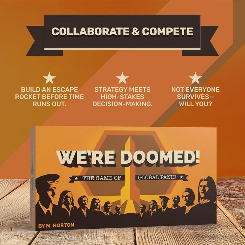 We're Doomed! - Apocalypse Survival Board Game - Cooperative Strategy for 4-10 Players - 15-Minute Race to Escape - Ideal for Competitive Game Nights & Group Gatherings