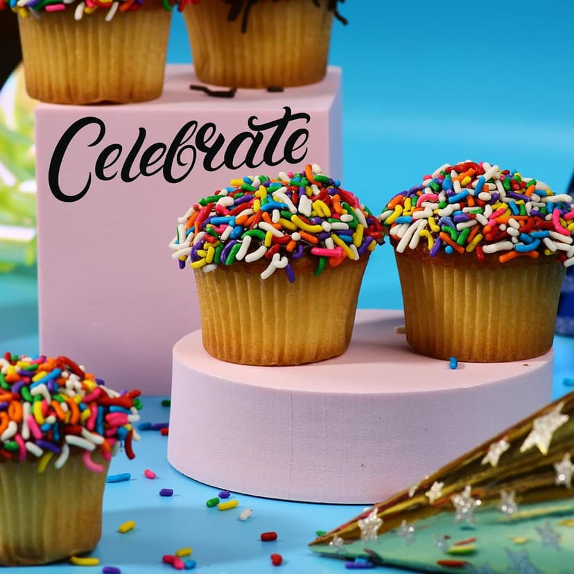 Birthday Gift Basket | Cupcakes Bakery Fresh [9 Count] | Mini Rainbow Sprinkle Cupcakes Individually Wrapped | Birthday Treats for Kids, Men, Women| Kosher, Nut Free | Stern’s Bakery B0D154PXW7