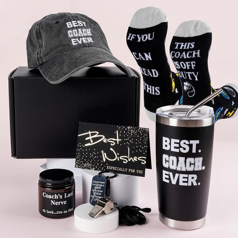 LiYiQ Coaches Gifts, Best Coach Ever, Christmas Gifts, Thank You Gift for Coach, Gift for Baseball Softball Soccer Basketball Coaches