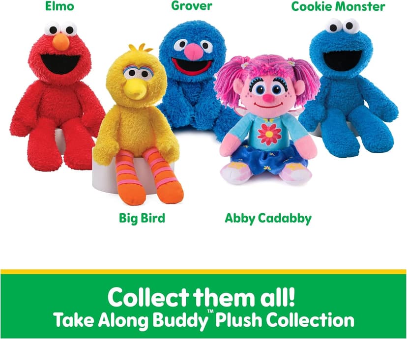 GUND Sesame Street Official Elmo Take Along Buddy Plush, Premium Plush Toy for Ages 1 & Up, Red, 13”
